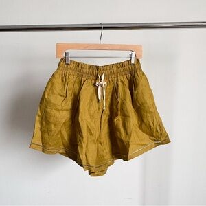 High Waist Olive Green Women's Shorts